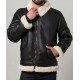 Mens Black Aviator Faux Shearling Leather Jacket Mens Black Aviator Faux Shearling Leather Jacket