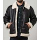 Mens Black Aviator Faux Shearling Leather Jacket Mens Black Aviator Faux Shearling Leather Jacket
