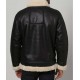 Mens Black Aviator Faux Shearling Leather Jacket Mens Black Aviator Faux Shearling Leather Jacket