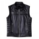 Mens Black Biker Genuine Leather Quilted Motorcycle Vest Mens Black Biker Genuine Leather Quilted Motorcycle Vest