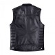 Mens Black Biker Genuine Leather Quilted Motorcycle Vest