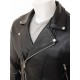 Mens Black Chromed Angled Zip Double Breasted Zipped Pockets Real Leather Biker Jacket Mens Black Chromed Angled Zip Double Breasted Zipped Pockets Real Leather Biker Jacket