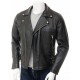 Mens Black Chromed Angled Zip Double Breasted Zipped Pockets Real Leather Biker Jacket Mens Black Chromed Angled Zip Double Breasted Zipped Pockets Real Leather Biker Jacket