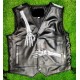 Mens Black Cowhide Skeleton Leather Biker Vest