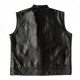 Mens Black Genuine Leather Biker Moto Vest Mens Black Genuine Leather Biker Moto Vest