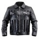 Mens Black Leather Jacket With Suede Stripes Mens Black Leather Jacket With Suede Stripes