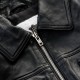 Mens Black Leather Jacket With Suede Stripes Mens Black Leather Jacket With Suede Stripes