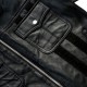 Mens Black Leather Jacket With Suede Stripes Mens Black Leather Jacket With Suede Stripes