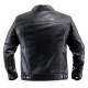 Mens Black Leather Jacket With Suede Stripes Mens Black Leather Jacket With Suede Stripes