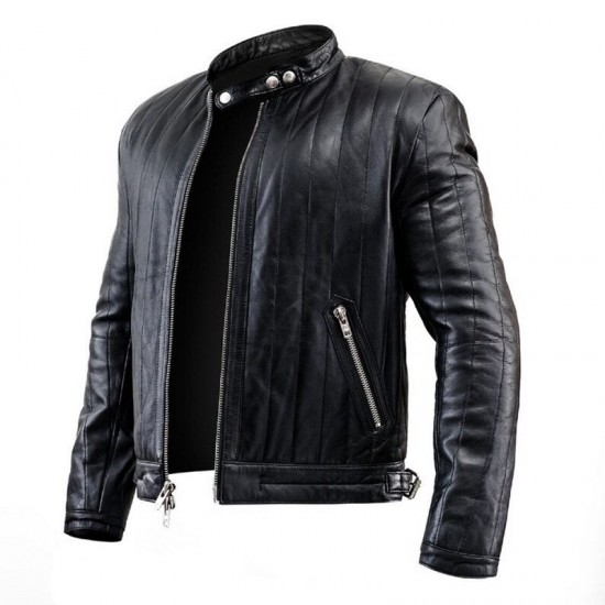 Mens Black Lining Lambskin Leather Jacket Mens Black Lining Lambskin Leather Jacket