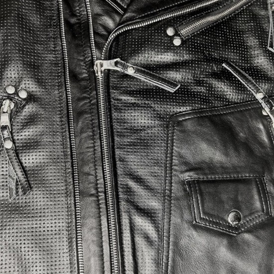 Mens Black Moto Biker Genuine Leather Vest Mens Black Moto Biker Genuine Leather Vest