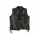 Mens Black Side Laces Motorcycle Leather Vest