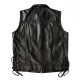Mens Black Side Laces Motorcycle Leather Vest Mens Black Side Laces Motorcycle Leather Vest