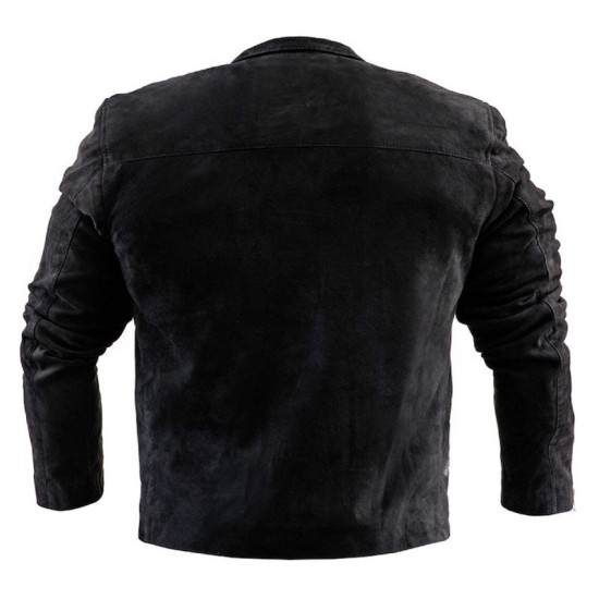 Mens Black Suede Leather Motorcycle Winters Jacket
