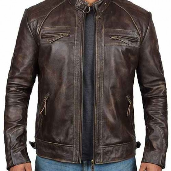 Mens Brown Genuine Lambskin Motorcycle Leather Jacket Mens Brown Genuine Lambskin Motorcycle Leather Jacket