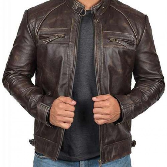 Mens Brown Genuine Lambskin Motorcycle Leather Jacket Mens Brown Genuine Lambskin Motorcycle Leather Jacket