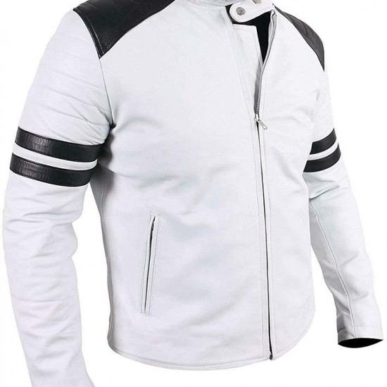 Mens Bruce Lee Popular Vintage Classic White Men's Casual Jacket Mens Bruce Lee Popular Vintage Classic White Men's Casual Jacket