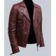 Mens Burgundy Color Biker Style Leather Jacket Mens Burgundy Color Biker Style Leather Jacket
