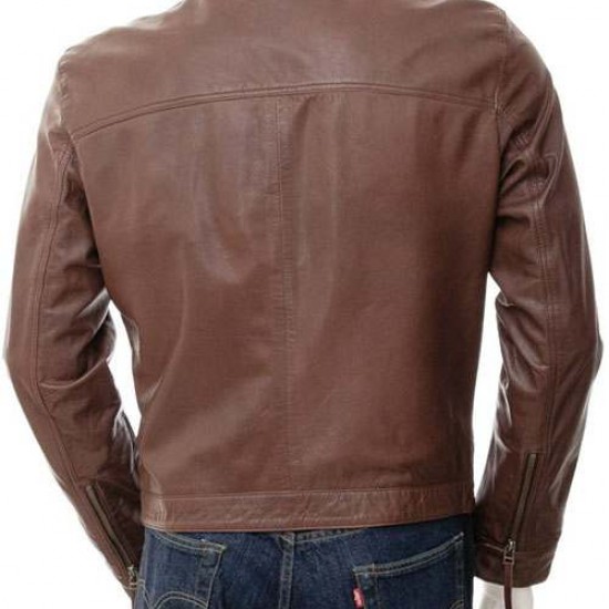 Mens Cafe Racer Real Leather Biker Jacket Mens Cafe Racer Real Leather Biker Jacket