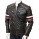 Mens Classic Racing Quilted Real Leather Biker Jacket Mens Classic Racing Quilted Real Leather Biker Jacket