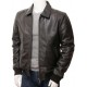 Mens Classic Shirt Collar Real Leather Bomber Jacket Mens Classic Shirt Collar Real Leather Bomber Jacket