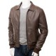 Mens Classic Shirt Collar Real Leather Bomber Jacket Mens Classic Shirt Collar Real Leather Bomber Jacket