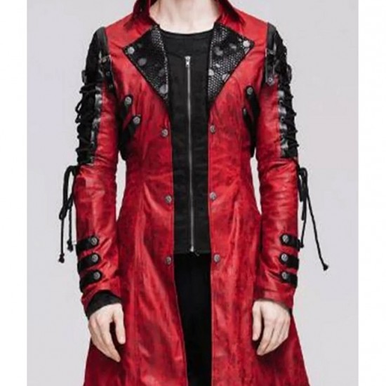 Mens Cloud Devil Red Gothic Coat Mens Cloud Devil Red Gothic Coat