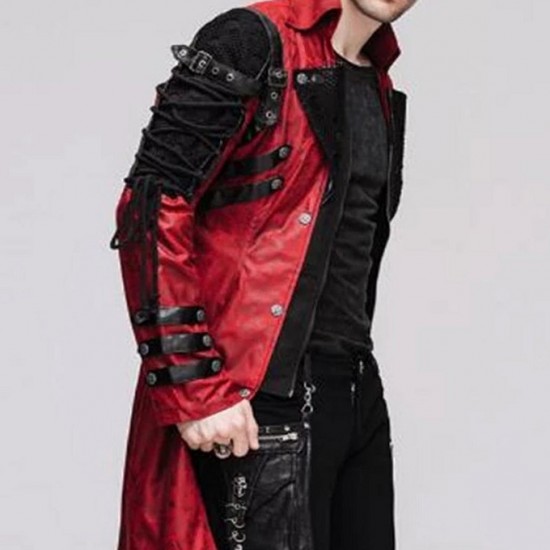 Mens Cloud Devil Red Gothic Coat Mens Cloud Devil Red Gothic Coat