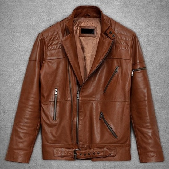 Mens Cruiser Biker Leather Biker Jacket