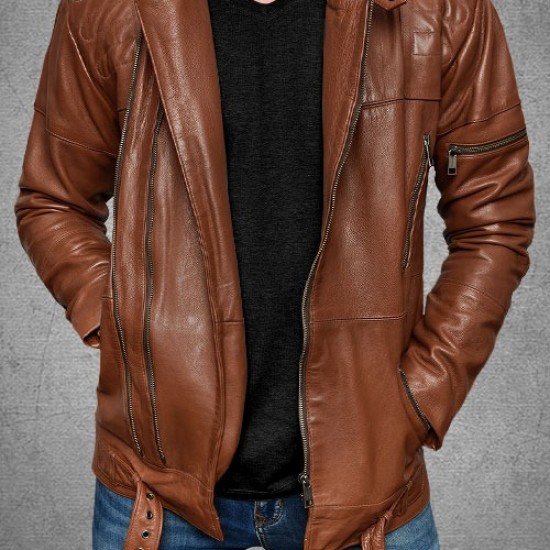 Mens Cruiser Biker Leather Biker Jacket