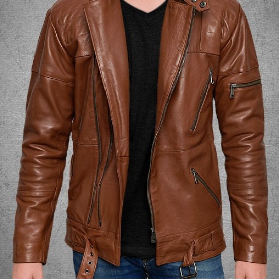 Mens Cruiser Biker Leather Biker Jacket