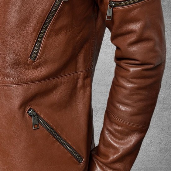 Mens Cruiser Biker Leather Biker Jacket