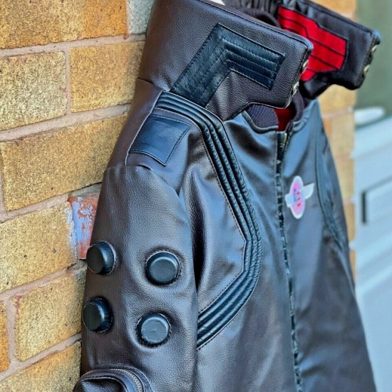 Mens Cyberpunk 2077 Leather Embroidery Costume Jacket Mens Cyberpunk 2077 Leather Embroidery Costume Jacket