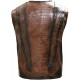 Mens Dundee Danny McBride Crocodile Brown Leather Vest