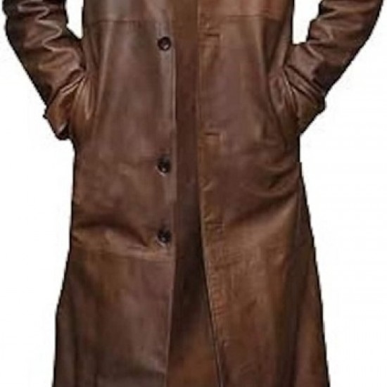 Mens Duster Goth WW2 Detective Long Trench Coat Mens Duster Goth WW2 Detective Long Trench Coat