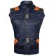 Mens Erik Killmonger Panther Blue Leather Vest Mens Erik Killmonger Panther Blue Leather Vest