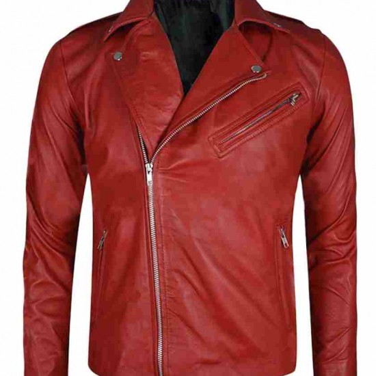 Mens Finn Balor WWE Superstar Balor Club Red Leather Jacket Mens Finn Balor WWE Superstar Balor Club Red Leather Jacket