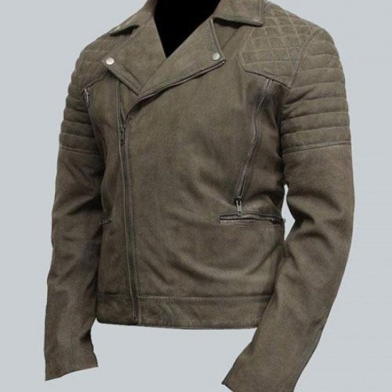 Mens Grey Suede Leather Motorcycle Jacket Mens Grey Suede Leather Motorcycle Jacket