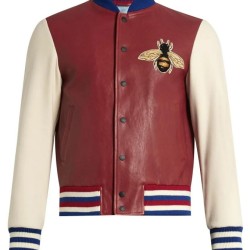 Mens J Hope Blind for Love Leather Bomber Jacket