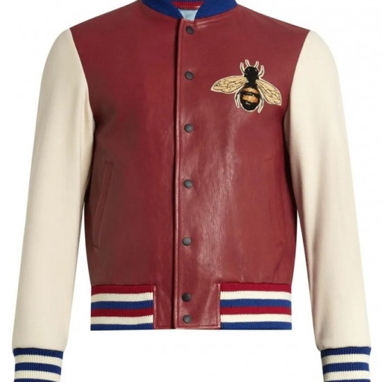 Mens J Hope Blind for Love Leather Bomber Jacket