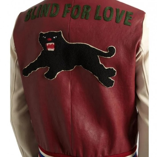 Mens J Hope Blind for Love Leather Bomber Jacket