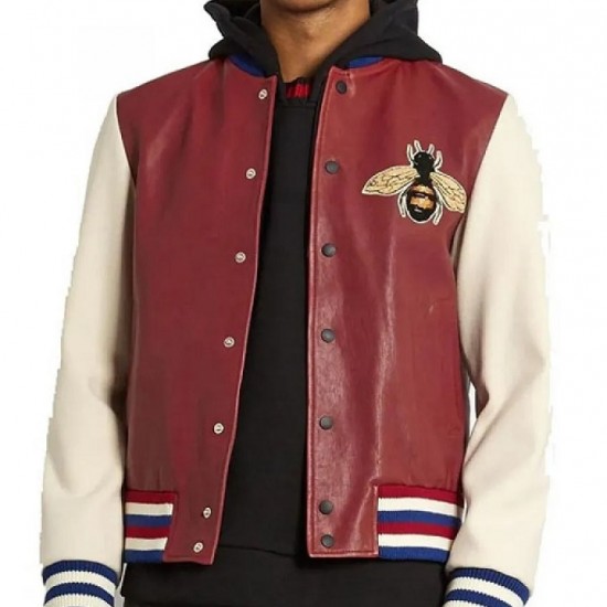 Mens J Hope Blind for Love Leather Bomber Jacket