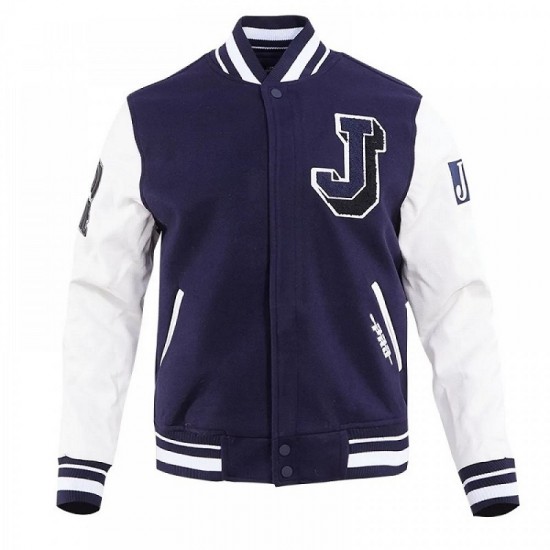 Mens Jackson State University Classic Rib Wool Varsity Jacket Mens Jackson State University Classic Rib Wool Varsity Jacket