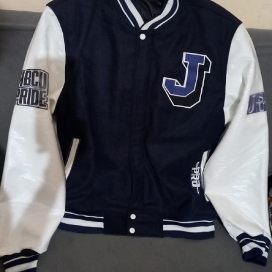 Mens Jackson State University Classic Rib Wool Varsity Jacket Mens Jackson State University Classic Rib Wool Varsity Jacket