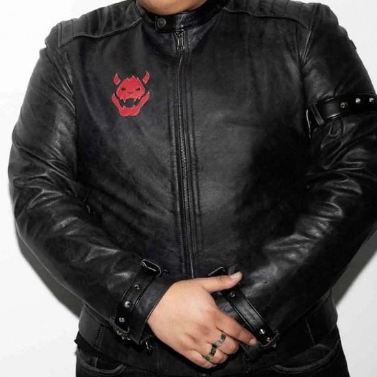 Mens King Castle Black Studded Moto Leather Jacket Mens King Castle Black Studded Moto Leather Jacket
