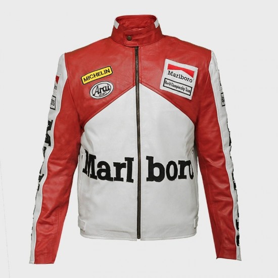 Mens Marlboro Bike Racing Leather Jacket Mens Marlboro Bike Racing Leather Jacket