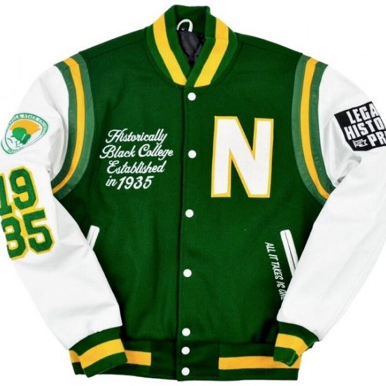 Mens Norfolk State University Unisex Varsity Jacket Mens Norfolk State University Unisex Varsity Jacket