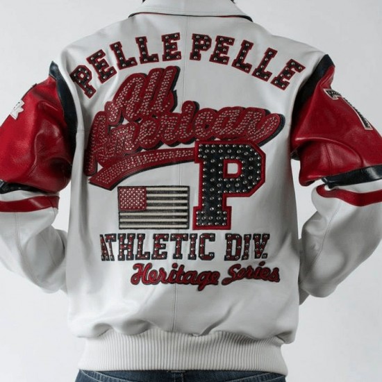 Mens Pelle Pelle All American White Jacket Mens Pelle Pelle All American White Jacket
