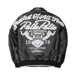 Mens Pelle Pelle Greatest Of All Time Black Leather Jacket