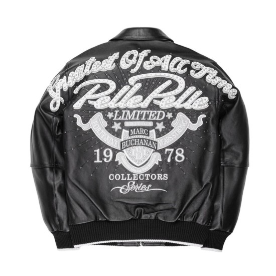 Mens Pelle Pelle Greatest Of All Time Black Leather Jacket
